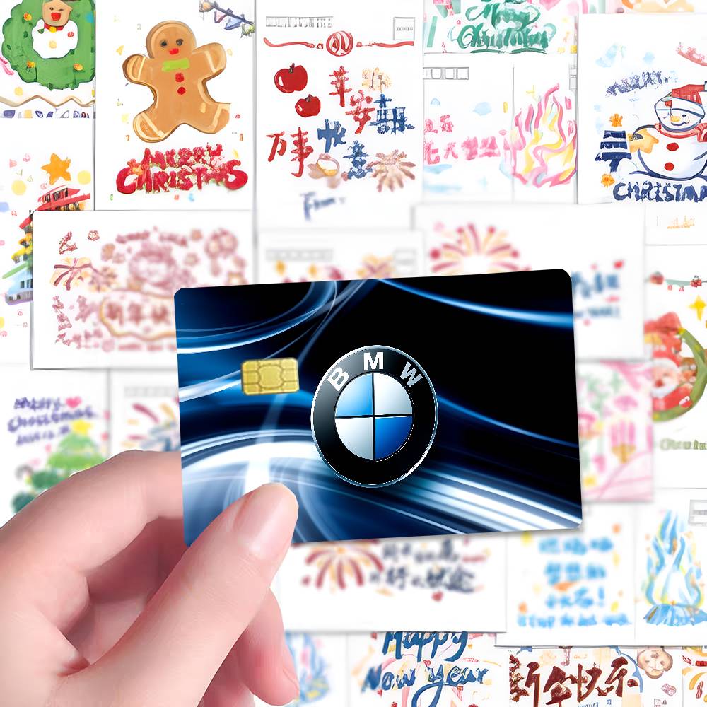 AABT1 Luxury Sport Car B-BMWs Fashion Matte Gold Silver Black Matte Film Skin Sticker Tape For Bank Credit Debit Card