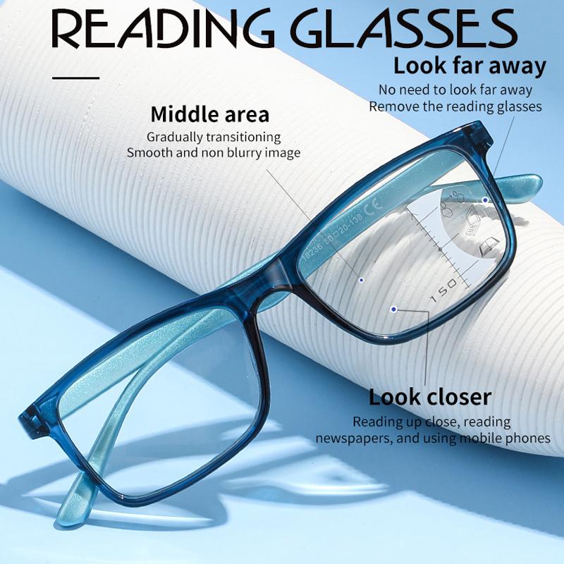 New Progressive Multifocal Presbyopia Glasses HD Anti-blue Light Reading Glasses Distance and Near Dual-use Presbyopia Glasses