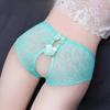 Women Lace Sexy Panties Open Crotch Underwear Lady'S Erotic Crotchless Lingerie Floral See Through Brief Bowknot New