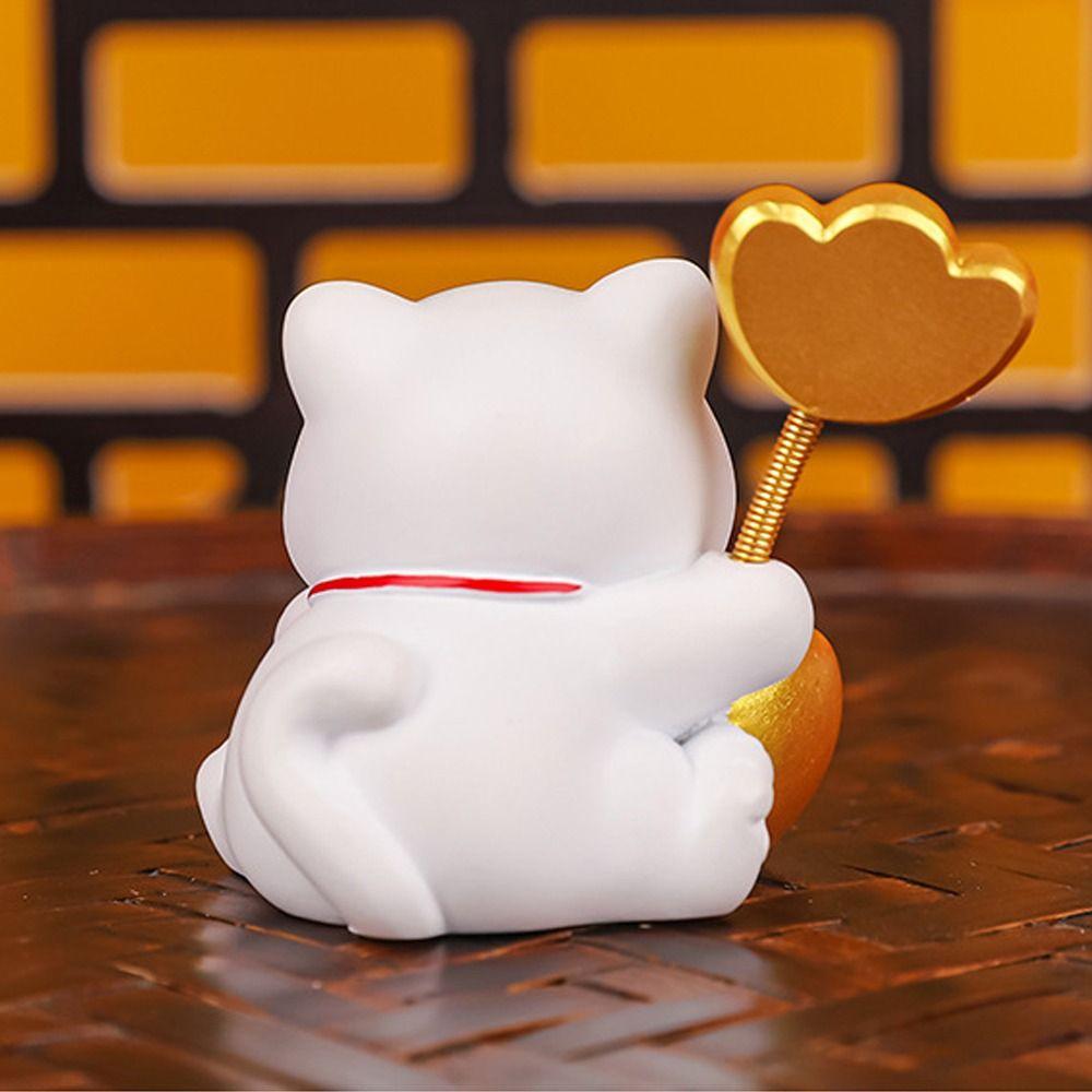 Cute Fortune Kitten Figurine Chinese Style Mini Cat Figurine Car Accessories