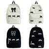 Cute Bowknot Aesthetic Backpack Lightweight Casual Travel Daypack Student Rucksack for Girls Women High School College Work