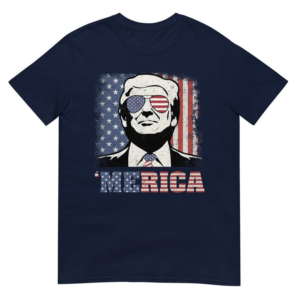 Merica Trump Shirt Funny Trump 4th Of July American Flag TShirt S