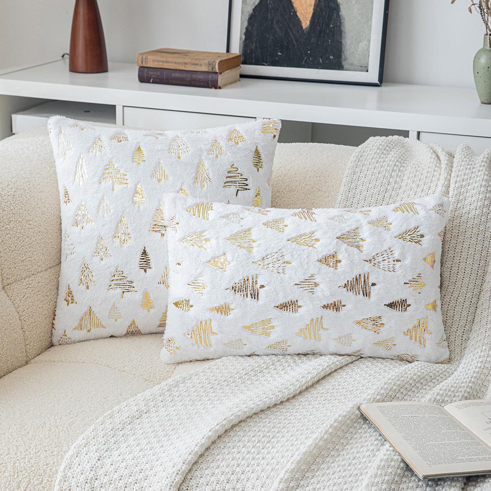 

Рождественская горячая наволочка для праздничного украшения дивана в гостиной, наволочка для подушки, американский рождественский колокольчик, плюшевая подушка 45 * 45cm without core