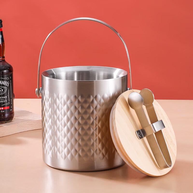 Qiwei 304 Stainless Steel Double-Layer Ice Bucket