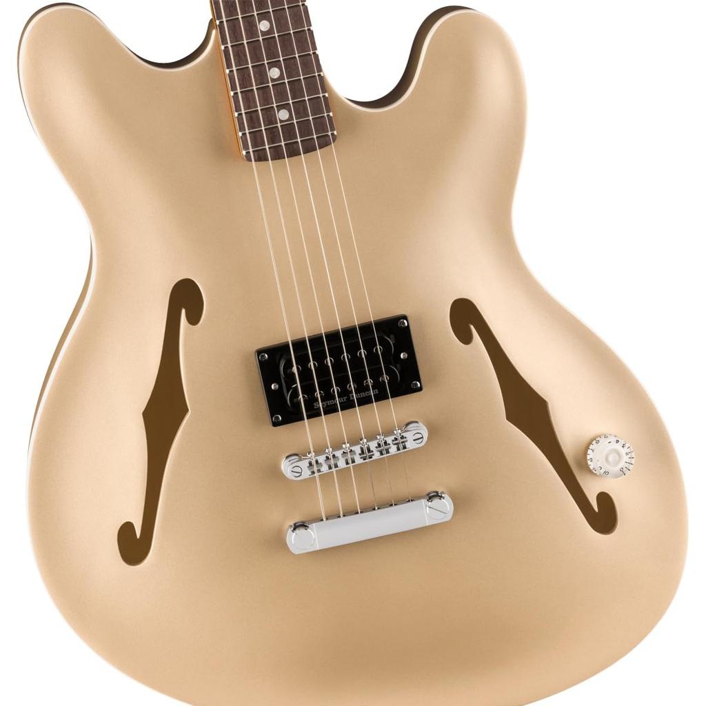 DeLonge Starcaster Rosewood Fingerboard Chrome Hardware Satin Shoreline Gold Fender Tom DeLonge Fender/Tom