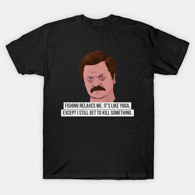 Ron Swanson - Fishing Made in Australia T-Shirt 3XL