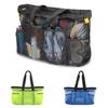 Große Strandtasche Netz-Strandtasche Tragbar Faltbar Zum Einkaufen Schwimmen Camping Handtasche Schwimmbadtasche Für Ausflüge
