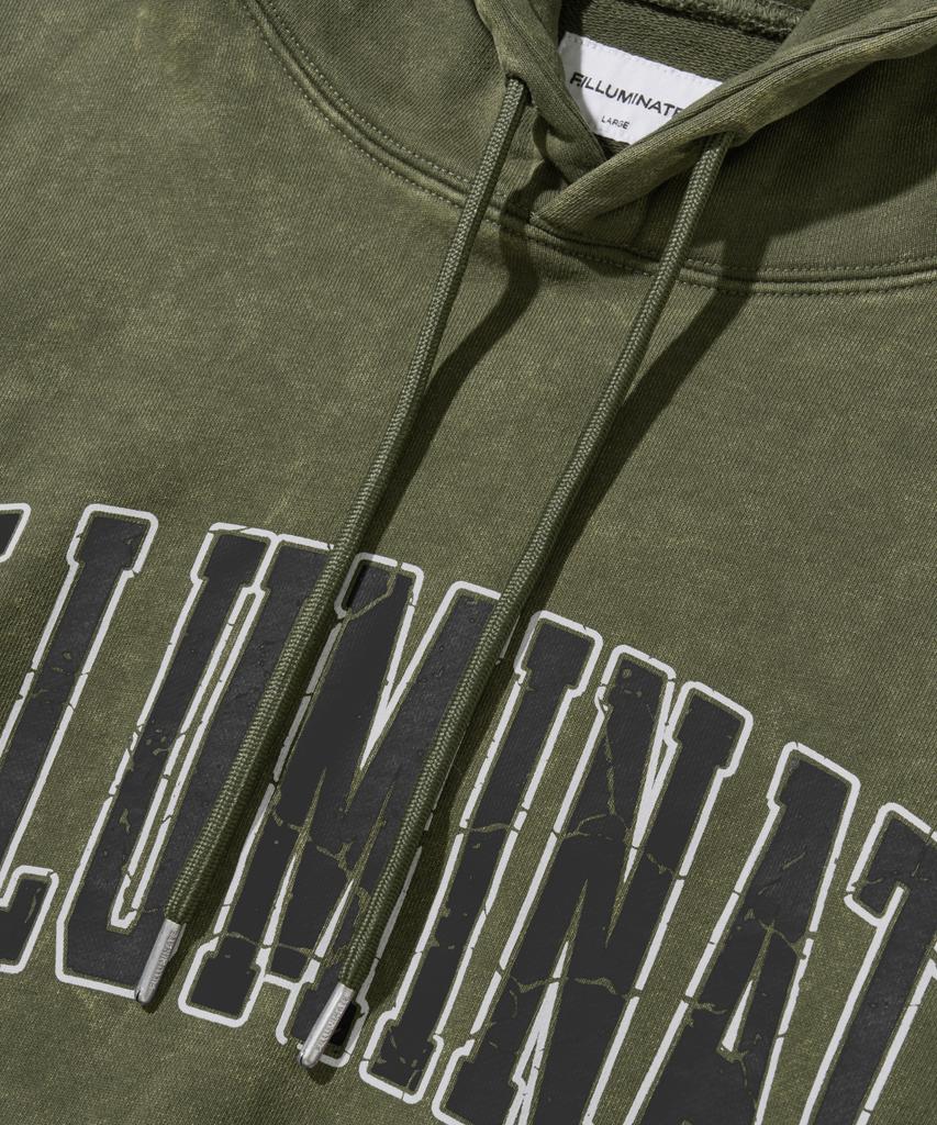 Washed Arch Logo Hoodie - Khaki