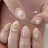 30 Pieces of St. Pat's Four-leaf Clover Gilt Almond Wearing Nail 3d Three-dimensional Kitten Star Green Nail Art