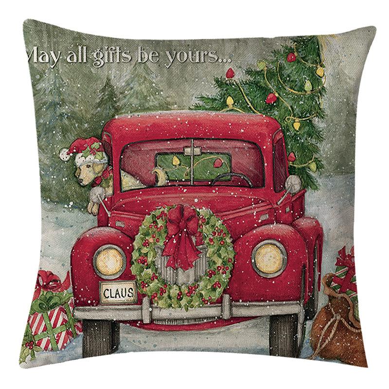 Christmas Pillowcase Red Elk Light Luxury Pillowcase Car Neck Cushion Home Pillowcase