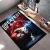 Soccer Star Area Rug, Cristiano Ronaldo Manchester United 7 GOAT Red Jersey Print, Football Fan Living Room Decor, Non-Slip Mat