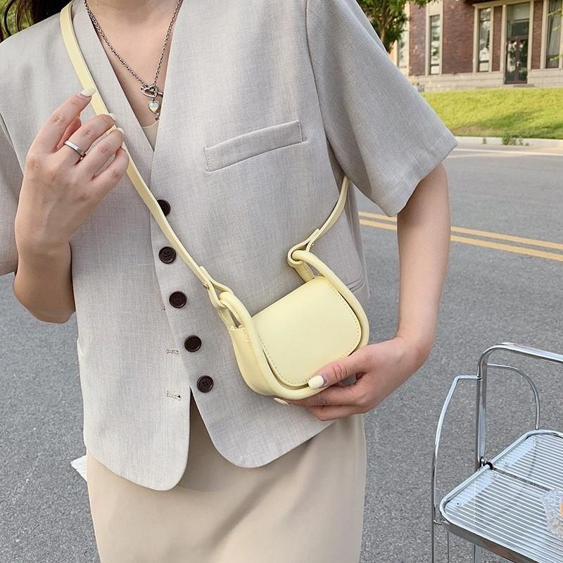 Trendy Mini Crossbody Bag For Kids Stylish Pu Leather Fashionable Saddle Purse For Outings