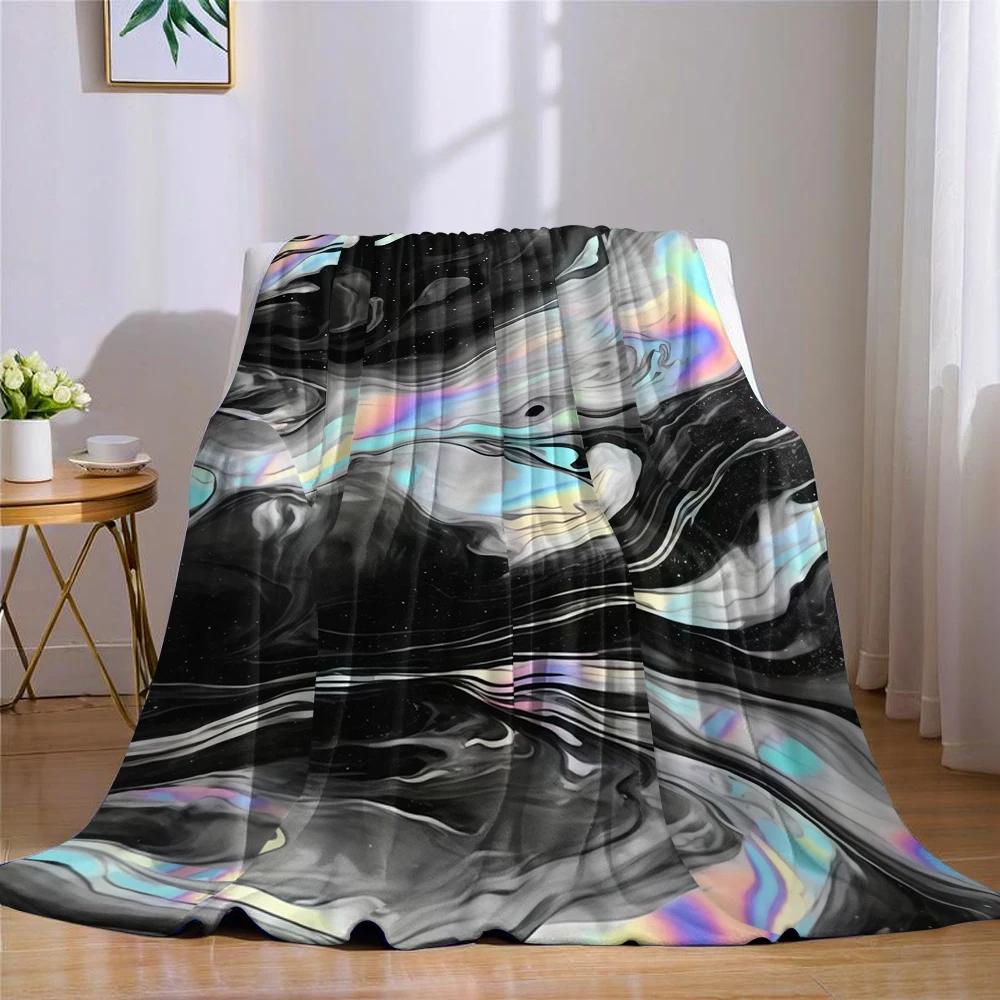Black fluid Flannel Blanket Warm Soft Halloween Christmas Couch Warm Cozy Decorative Decor Gift for All Season
