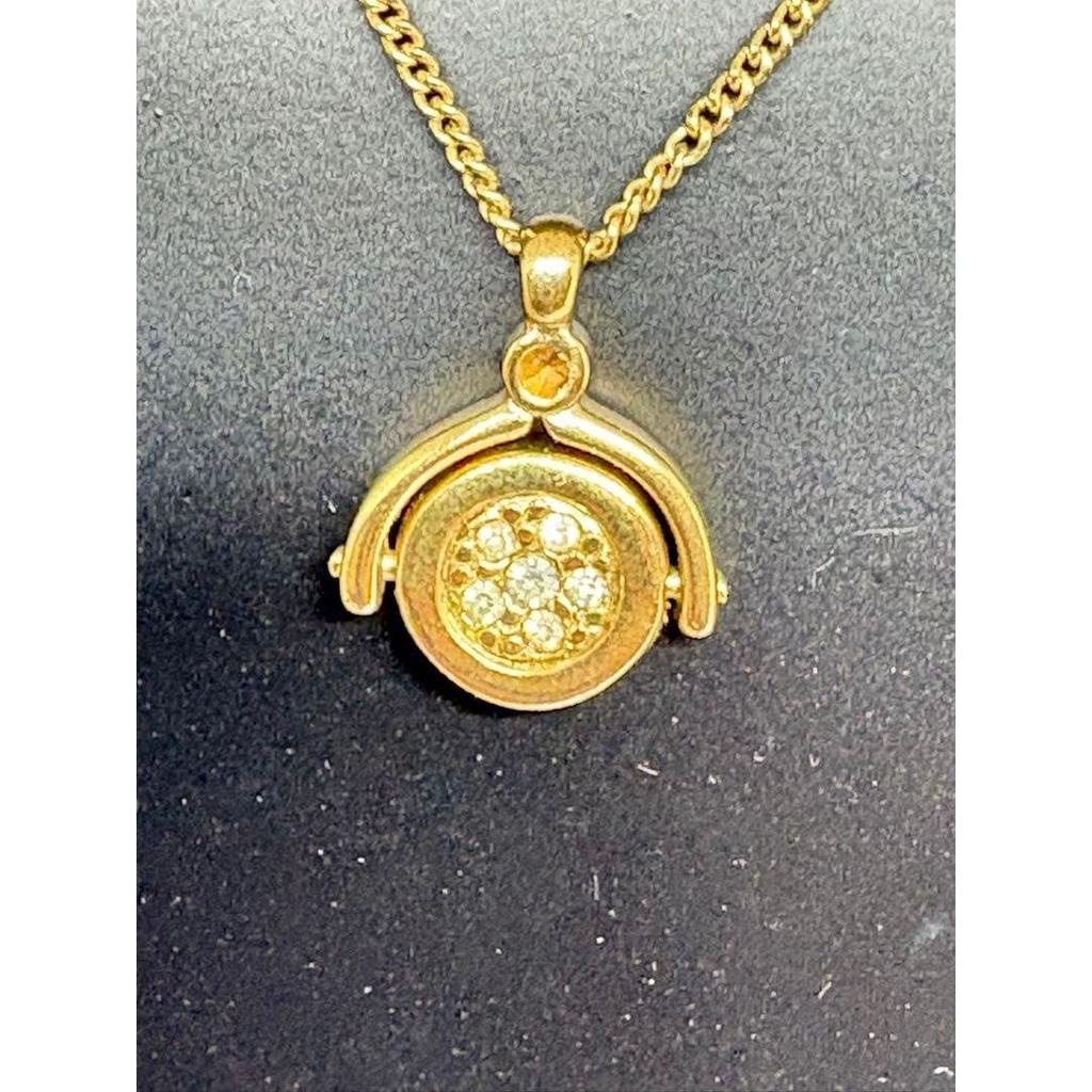 Used GIVENCHY Rotating Top Necklace Gold Vintage
