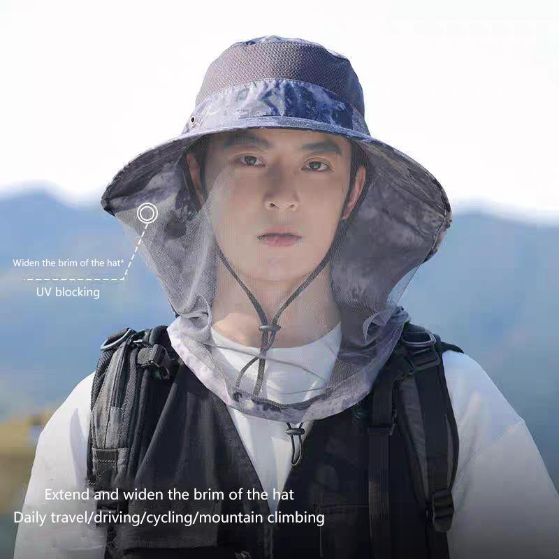 Men'S And Women'S Outdoor Mosquito Caps, Fishing Caps, Sun Protection Wide-Brimmed Hats For Mountaineering, Face Masks And Hats