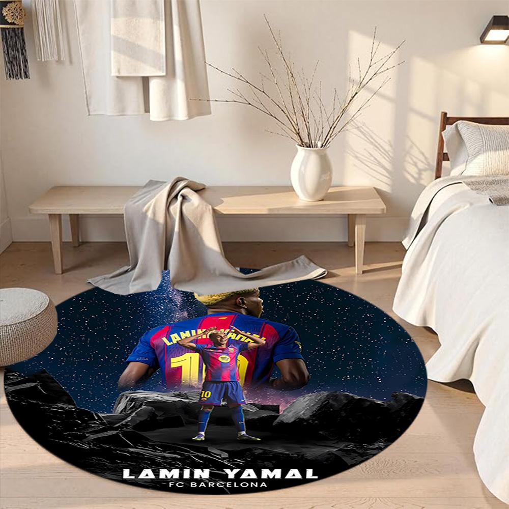 Yamal Round Area Rug Suitable for Foyer Outdoor Hallway Kitchen Anti-slip Round Rug Decorate Offices Perfect Gift for Women Men