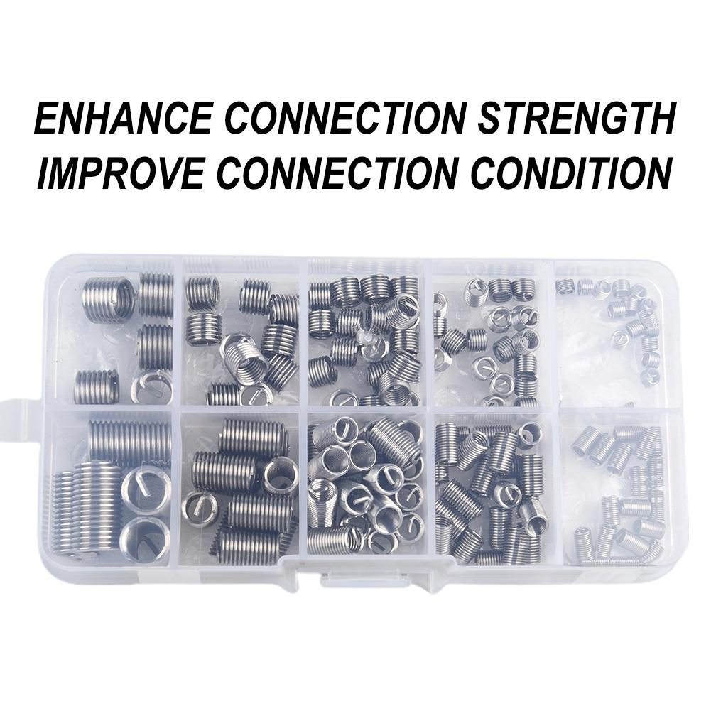 150x/Set Thread Insert Stainless Steel Helicoil M3/M4/M5/M6/M8 Thread Repair Kit