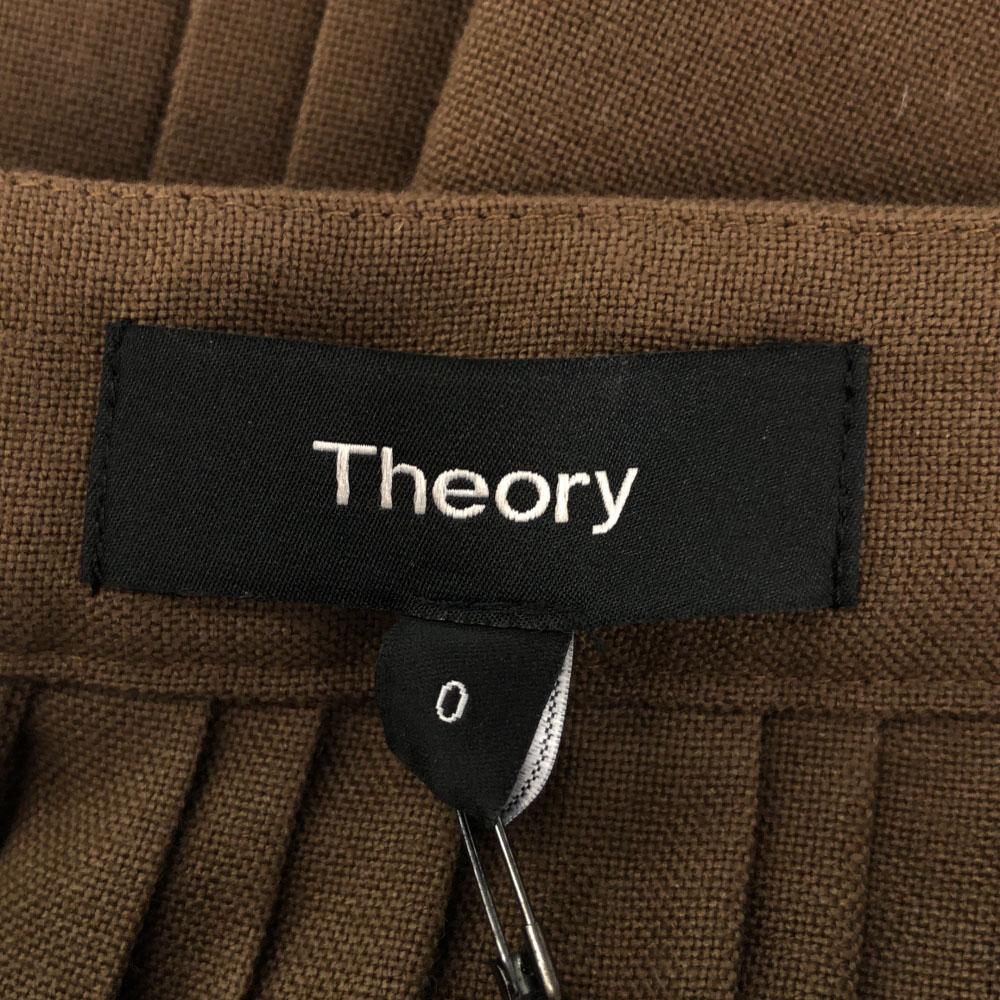 unused theory made in Japan Mimole length Pleated skirt Brown Tagged Women Used