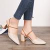 Damen-Pantoletten aus Leder mit hohem Absatz, Hochzeitsschuhe, modische Schuhe mit hohen Absätzen, geschlossene Sandalen, Frühlings- und Sommerschuhe