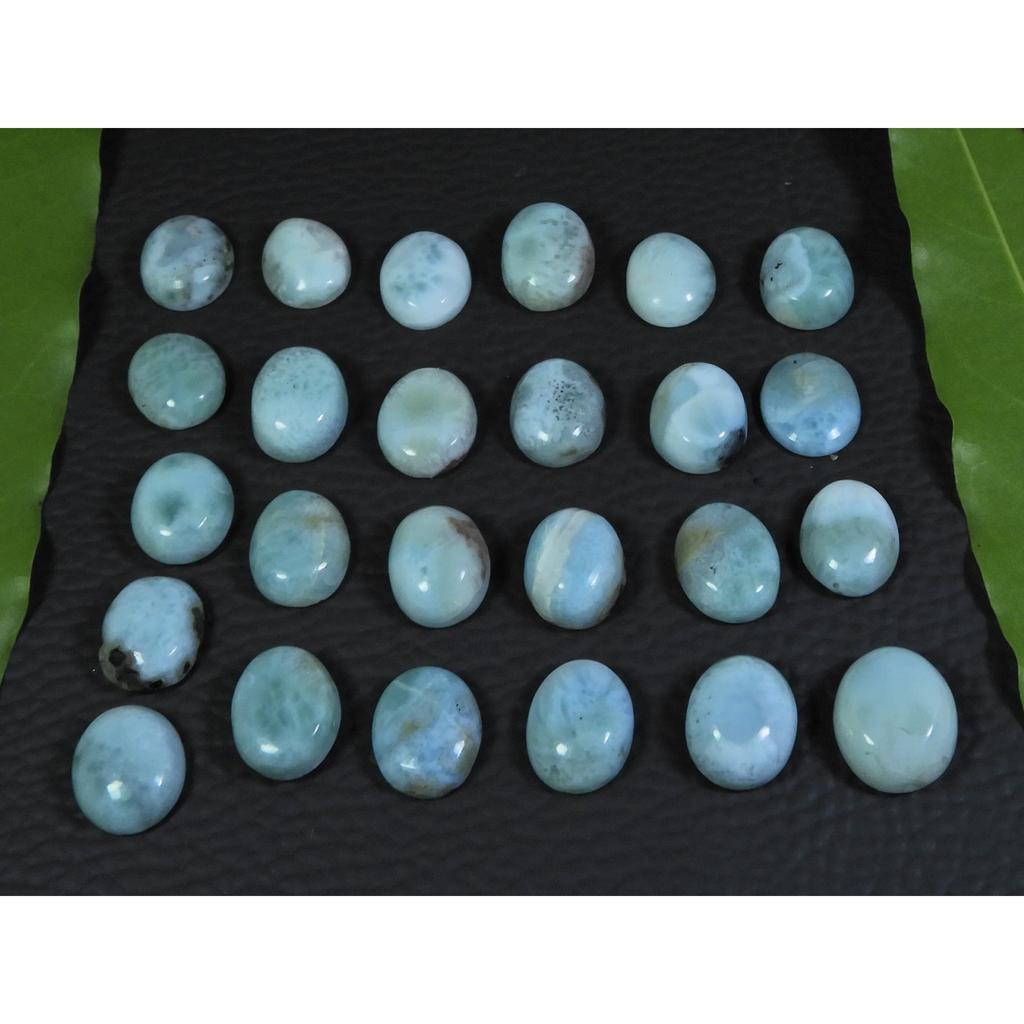 9X11 MM Larimar Pectolite Naturel Ovale Cabochon Pierre Gemme Vrac Lot de 25 Pièces A-413