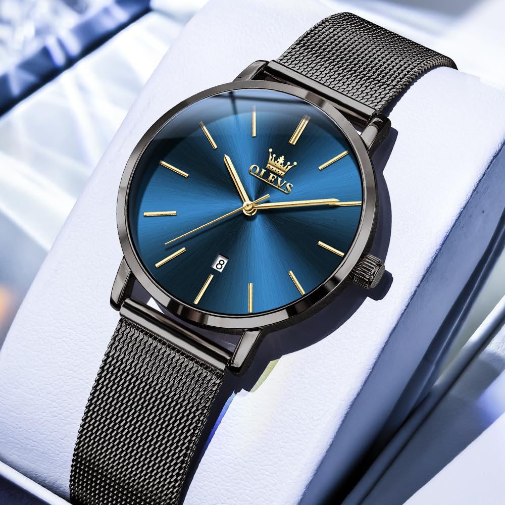 OLEVS Women's Watch Fashion Analog Watch Simple Dial Waterproof Milanese Mesh Band