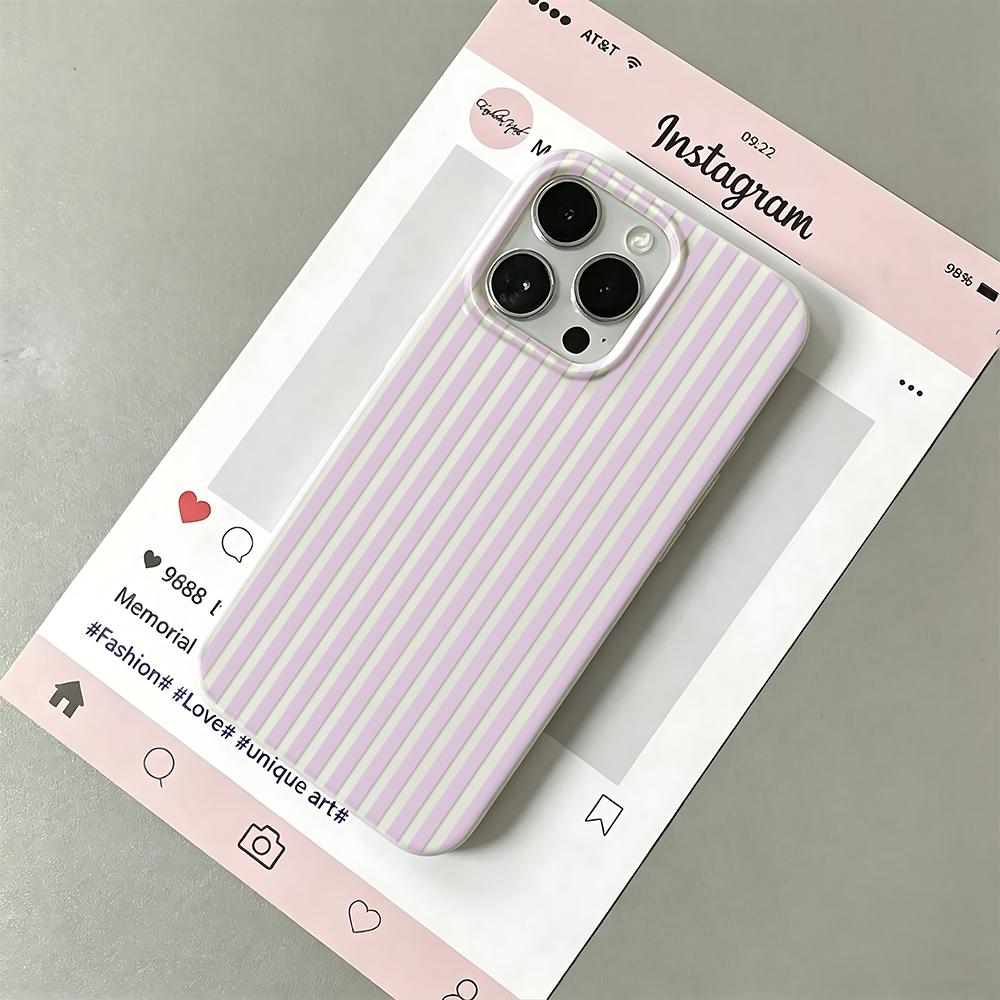 Colorful Striped Minimalist INS Phone Case For iPhone 17 AIR 16 15 14 13 12 11 Pro MAX Plus Y2K Jelly Shockproof Bumper Cover