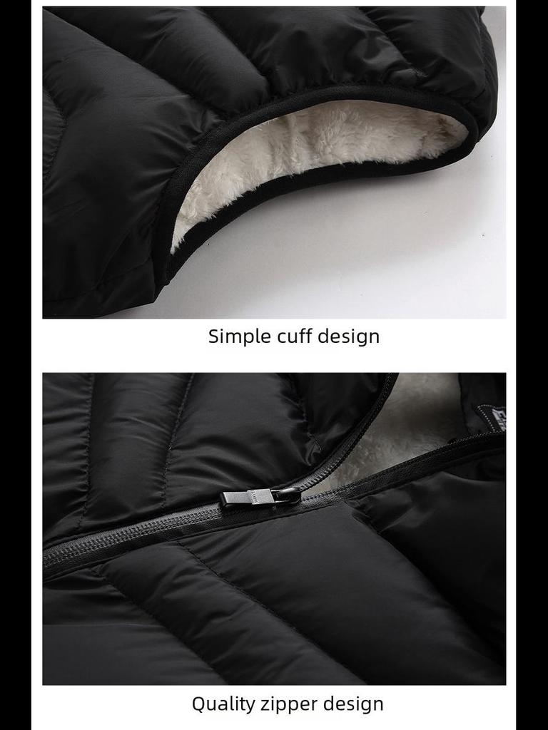 Men's Lambskin Stand-Up Collar Plus Size Korean-Style Vest - Thick, Warm, Velvet-Lined For Autumn/Winter.