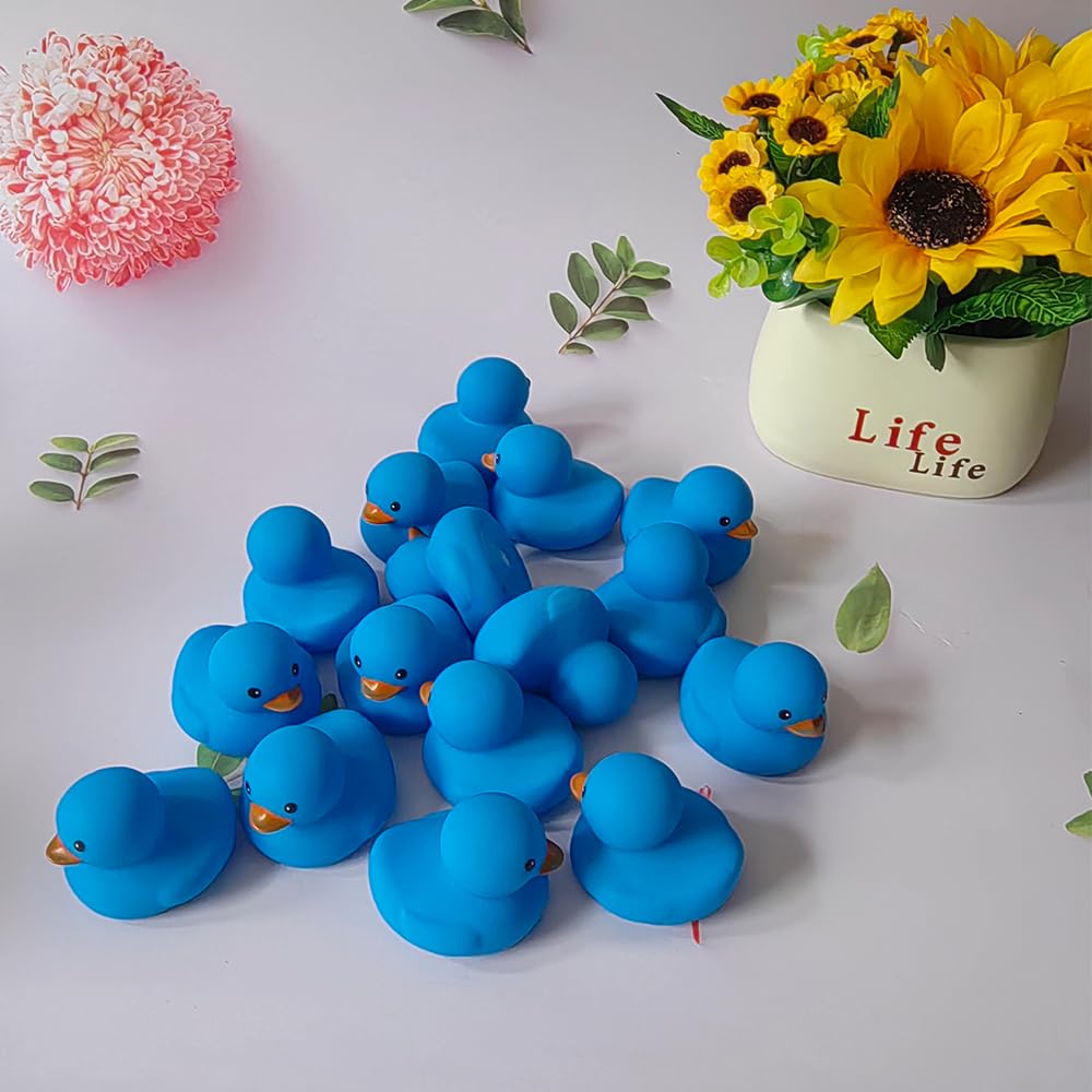 1-100Pc Blue Mini Rubber Ducks Set In Bulk Float Squeak Tiny Ducks Rubber Duck Toy For Kids Party Birthday Supplies