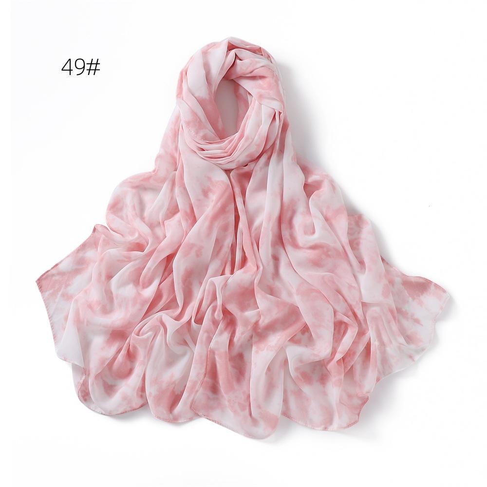 New Flower Printed Chiffon Scarf Malaysian Popular Patterned Headscarf High Quality Long Shawls Muslim Women Summer Hijab Wraps