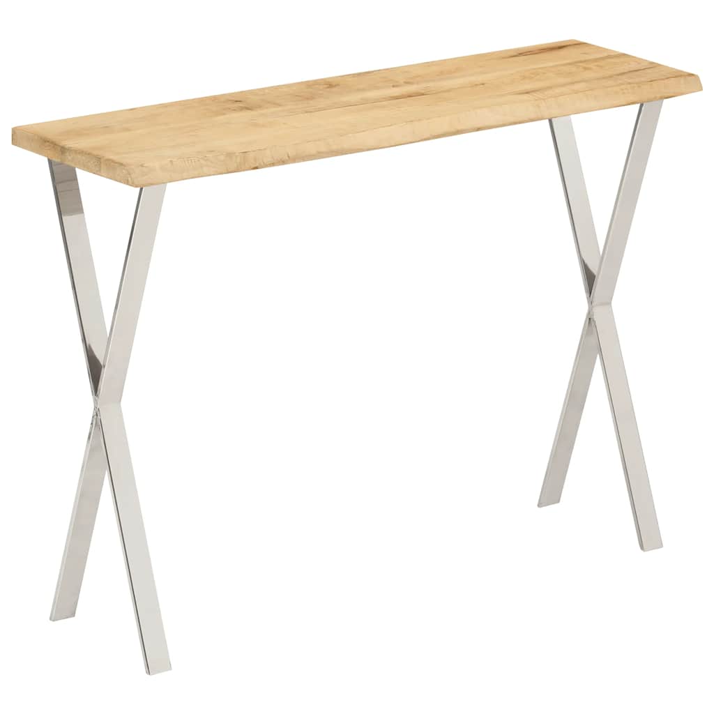 Console Table with Live Edge 105 x 33 x 76 cm Solid Mango Wood