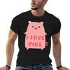 I Love Pigs Cute T Shirt T-Shirt Summer Casual Tee Shirt