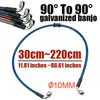 300mm-2200mm Motorcycle Hydraulic Brake Hose Line Cable 90° Banjo For Suzuki Kawasaki Yamaha Honda Pipe Line Braided Oil Hose