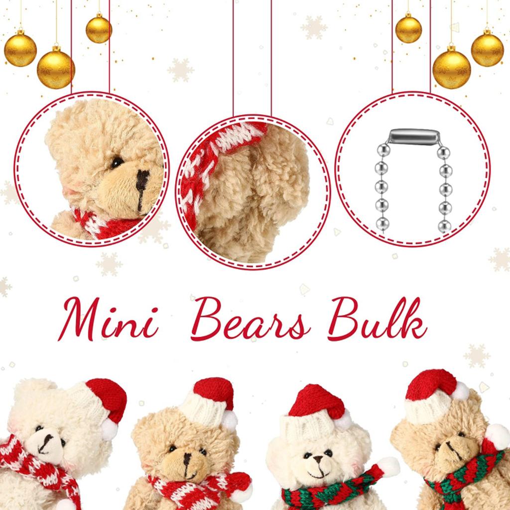 Joint Bear Cute Plush Bear Keychain Bag Ornament Women Handbag Decorations School Student Backpack Christmas Pendant