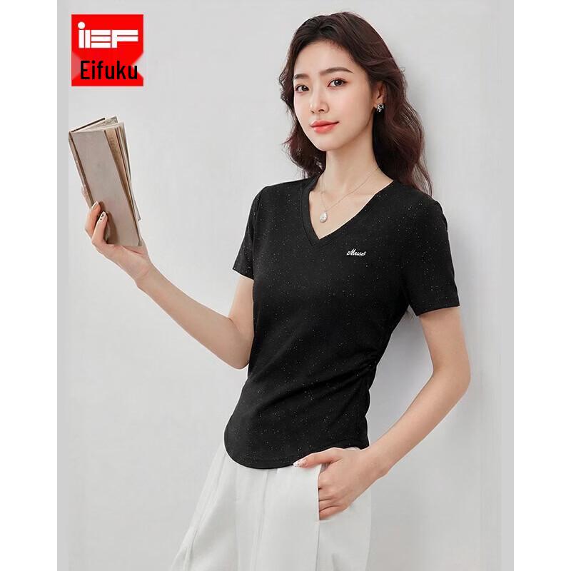 

IEF 2026 Summer V-Neck Slim Casual T-Shirt L