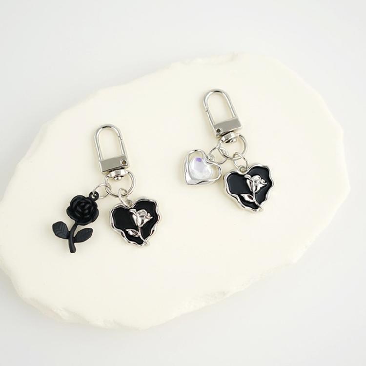 Unisex Bag Pendant Rose Keychain Fashion Statement Key Charm Stylish Key Pendant Unique Key Ornament Perfect for Key Bag