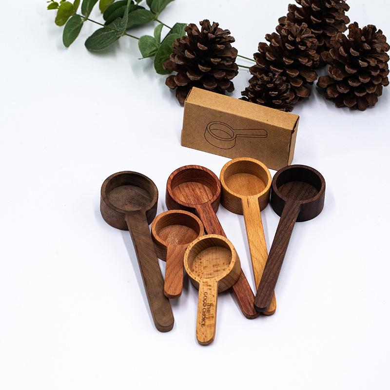 Drewniany zestaw łyżek z miarką kuchenne łyżki z miarką miarka do kawy i herbaty cukier miarka do przypraw miarka narzędzia do gotowania w domu
