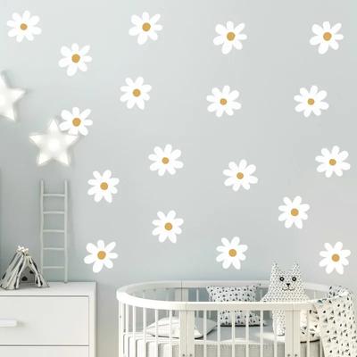 Sommerliche Frische Gänseblümchen Selbstklebende Wandsticker Ins Wind Kindlich Kinderzimmer Hintergrund Wand Dekorationssticker Wanddeko