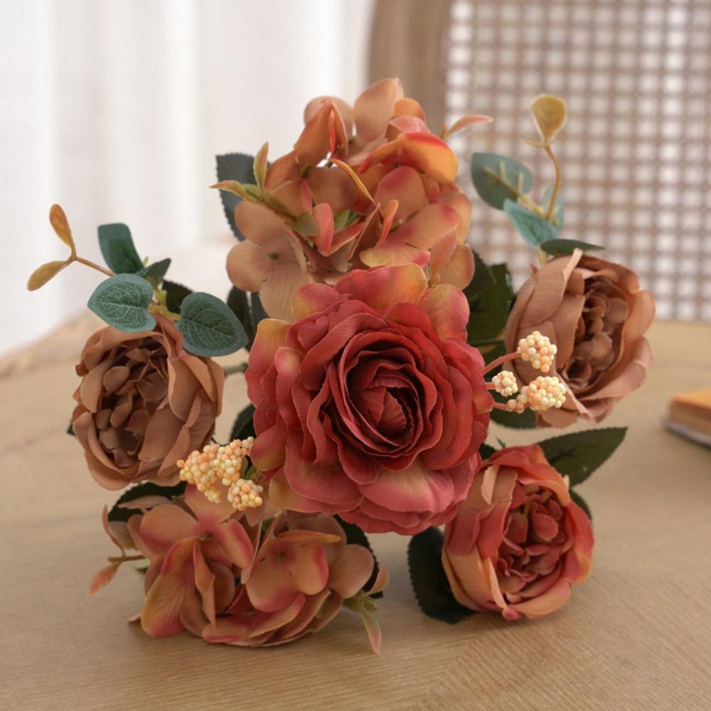 Accessories Simulation Peony Flower Silk Petals Faux Flower Fake Floral Bouquet  Home Decoration