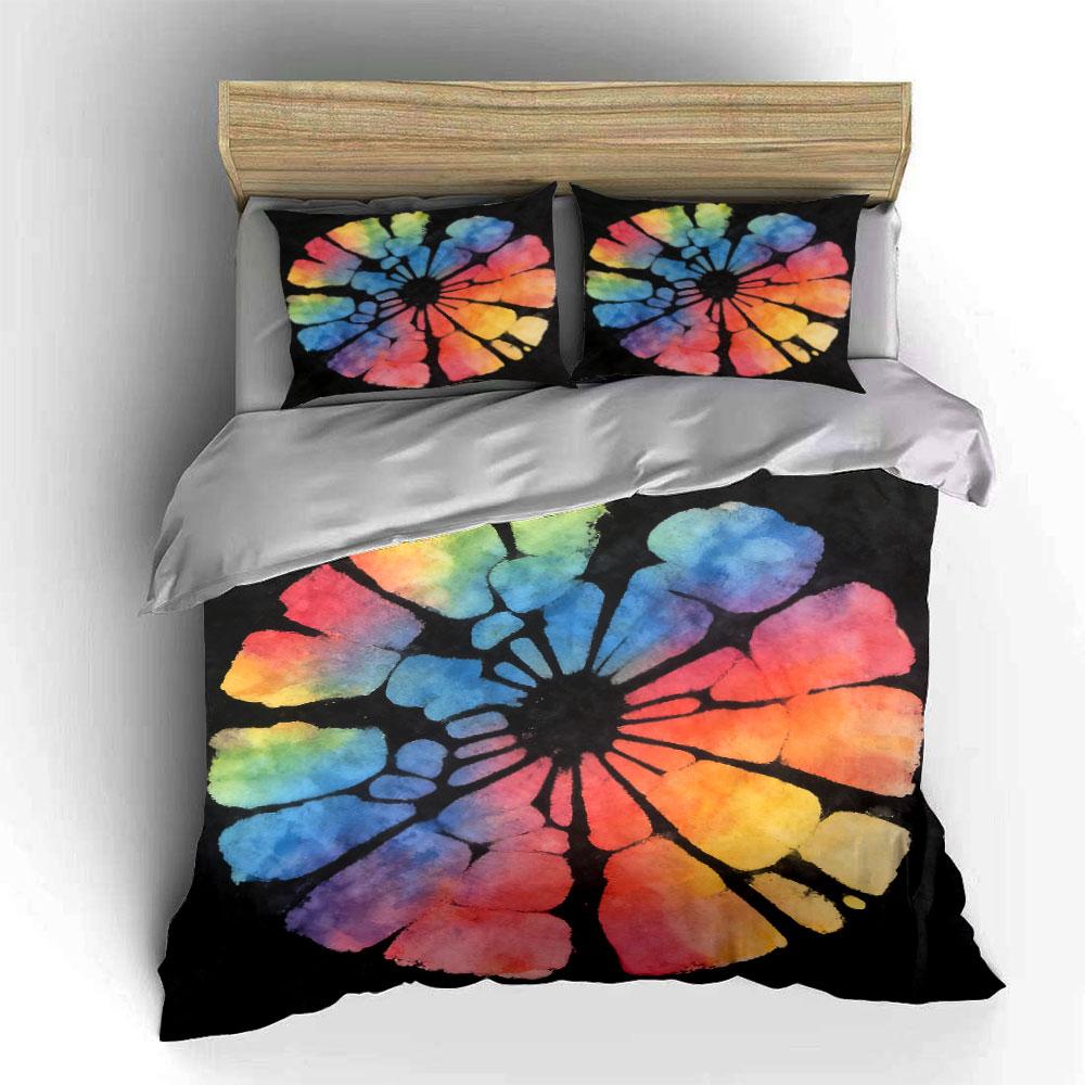 Colorful Floral Bedding Set Soft Comfortable Duvet Cover Bedding Set Included 1*Duvet Cover & 2*Pillowcases, Gift