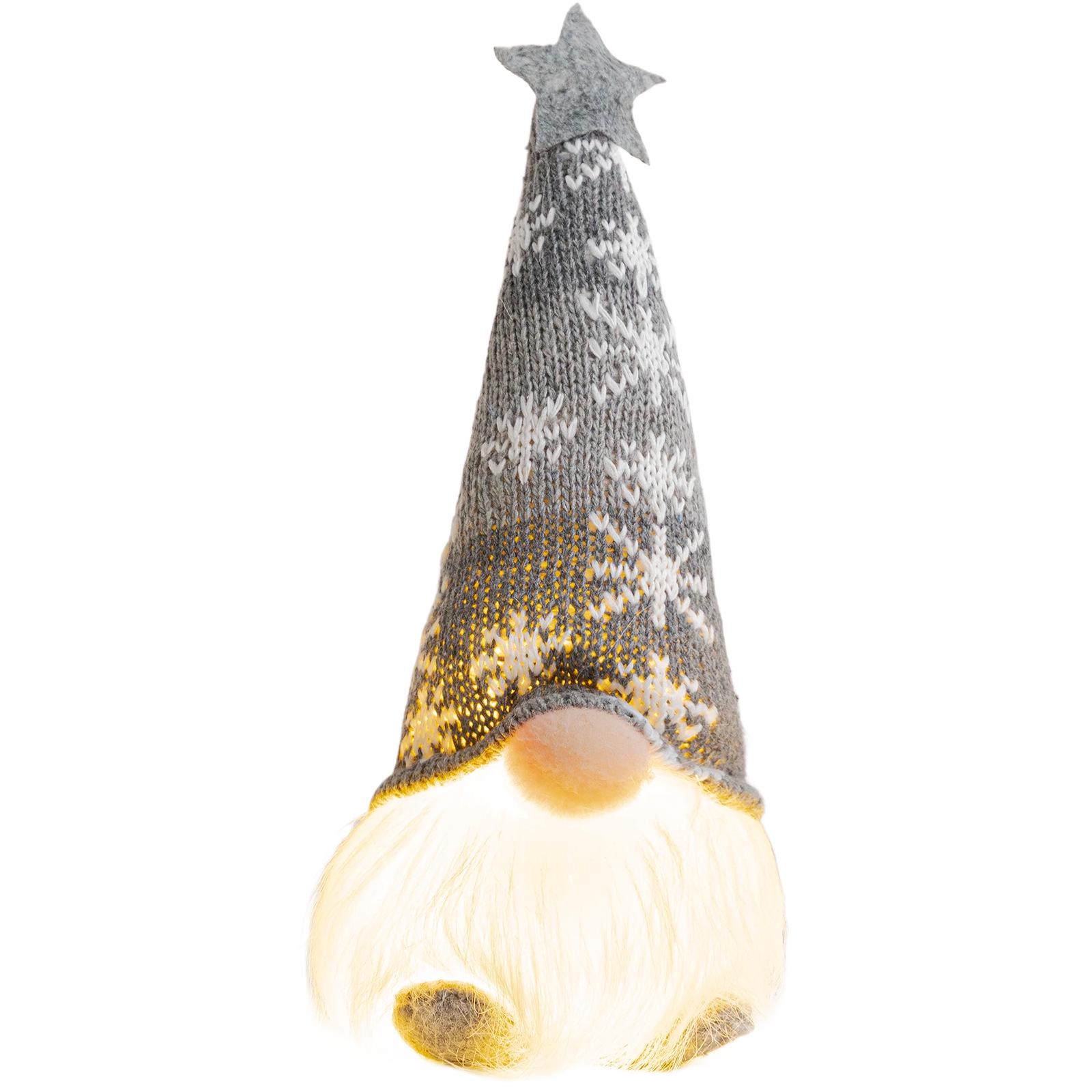 

Светящееся Безликое Рождественское Украшение в виде Куклы в Вязаной Шапке и Рудольфа