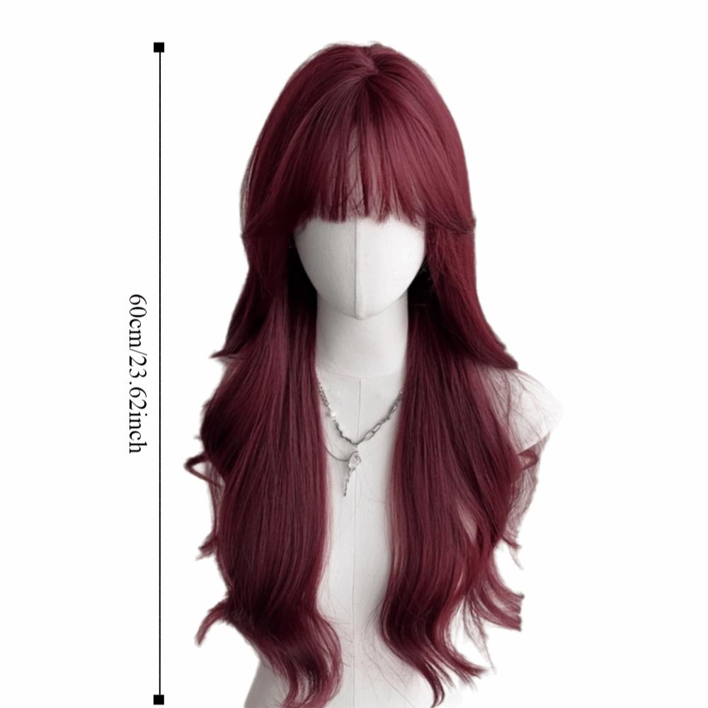 Sztuczne Peruki Harajuku z Grzywką Halloween Cosplay Lolita Peruki Długie Kręcone Falowane Włosy Kobiety