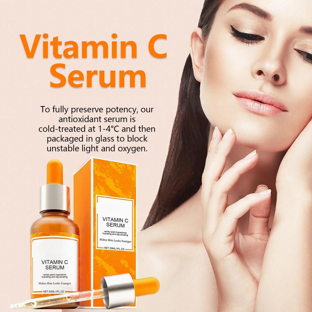 VitaminC Facial Serum Brightening Skin Color Hydrating Moisturizing Tender Moisturizing Facial Skin Serum 30ml