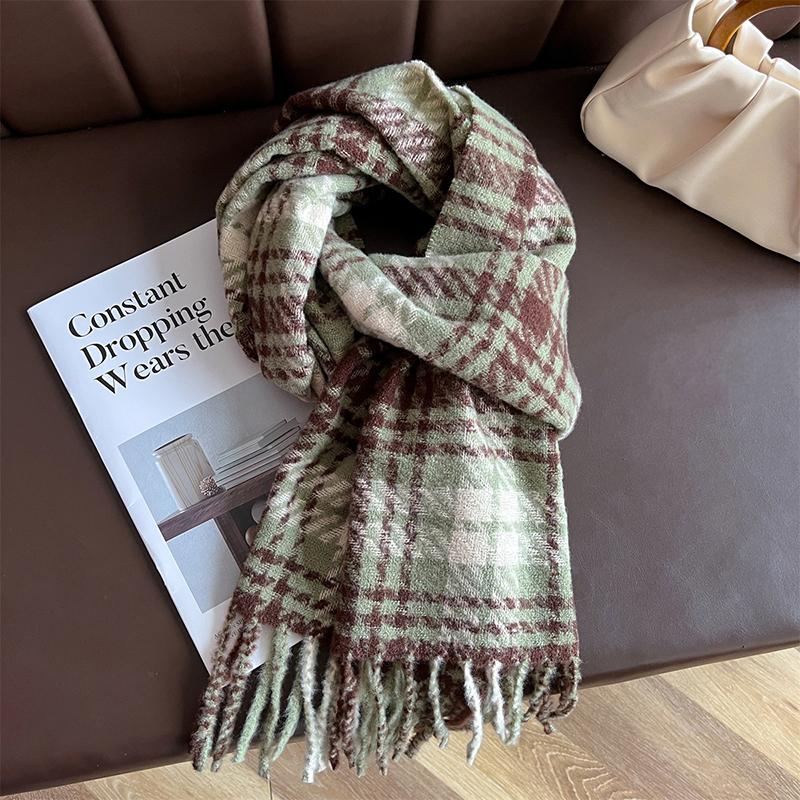 Winter Cashmere British Classic Plaid Scarf Men Women Warm Thicken Shawl Neckerchief Scarves Bufanda Tassel Poncho Echarpe Stole