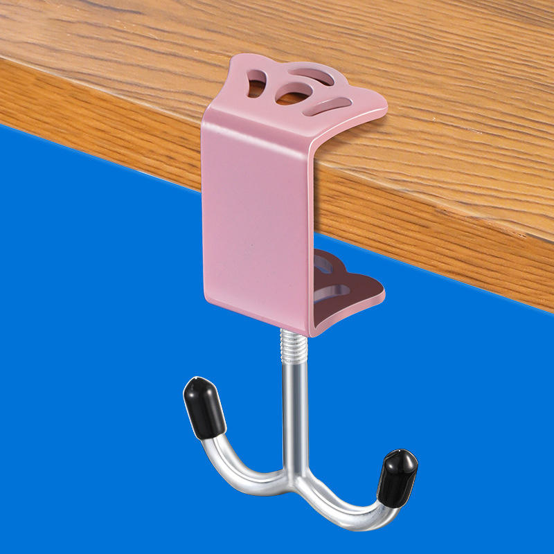 Removable Student Bag Hook No-Drill Strong Adhesive Hanger for Desk Side Portable Desktop Bag Holder for School Supplies