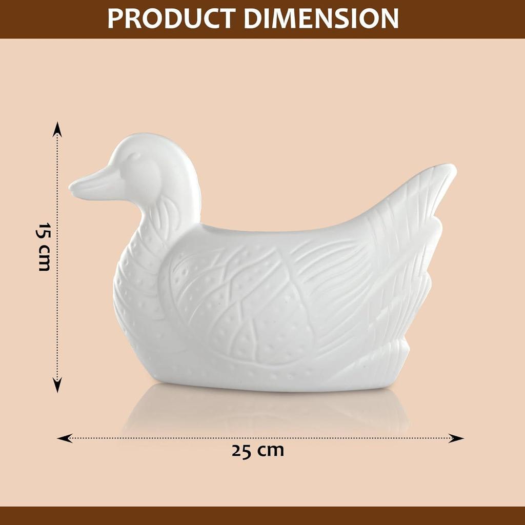 Kleiner Pflanztopf in Entenform aus Kunststoff für Heimdeko und Schreibtisch | Dekorativer Tisch-Blumentopf für Wohnzimmer | Pflanzgefäße Gartendekorationsartikel