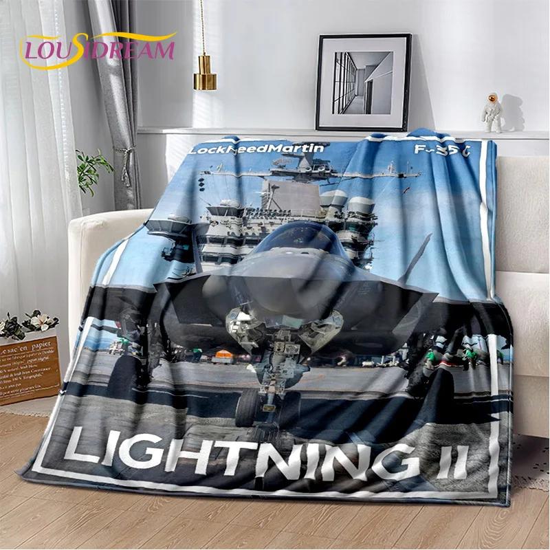 3D Air Force Jet Fighter Spitfire Aircraft Blanket,Flannel Soft Throw Blanket for Home Bedroom Bed Sofa Picnic Office Kids Cover