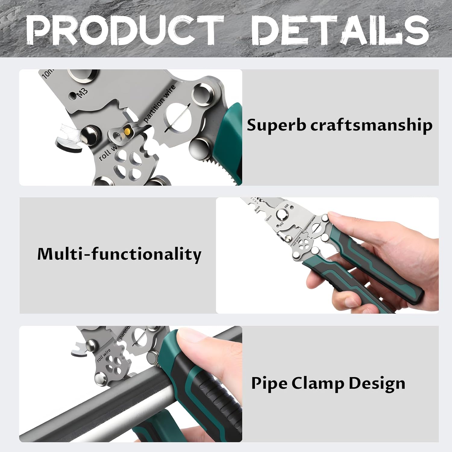 18 in 1 Foldable Wire Stripper, Multifunctional Wire Stripper, Wire Stripper Tool, Multi-function Wire Stripping Pliers, Multifunctional Wire 1