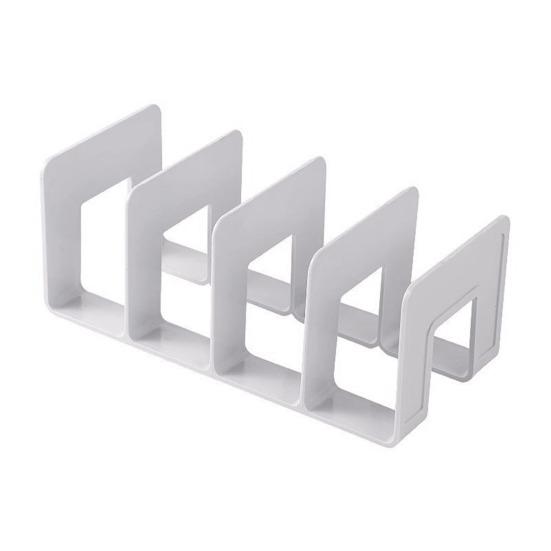 

Modern Geometric Bookend Lattice Plastic Desktop Book Holder for Shelves Desk Space-Saving Multi-Purpose Organizer for Home Office School