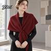 Stylish Dress Accessory Wrap Three-in-one Women Soft Scarf for Warm Winter Triangle Shawl Versatile Fashion