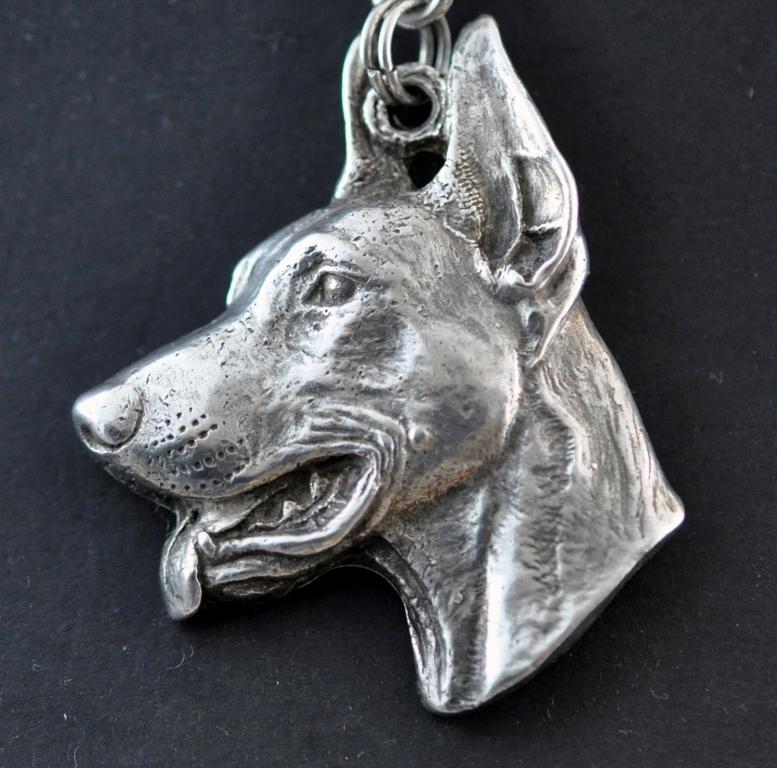 Dobermann, Doberman Pinscher, Dobie I - Necklace with Dog, Silver-plated Pendant for Dog Fan, Unique Jewelry by Art-Dog Brand